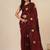 maroon leaf motifs cotton blend soft saree