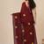 maroon leaf motifs cotton blend soft saree