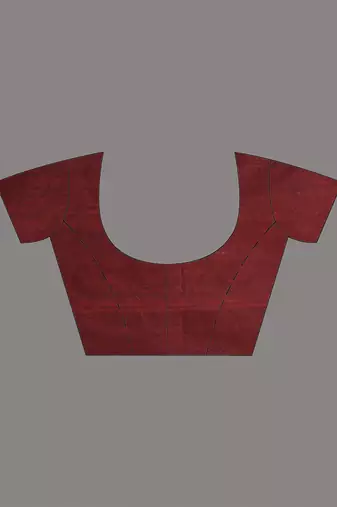 maroon leaf motifs cotton blend soft saree