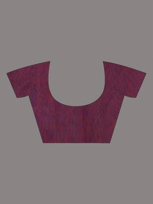 burgundy leaf motifs cotton blend soft saree 5
