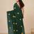 green leaf motifs cotton blend soft saree
