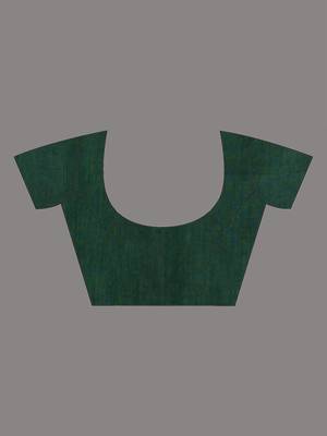 green leaf motifs cotton blend soft saree 5