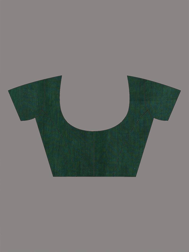 green leaf motifs cotton blend soft saree