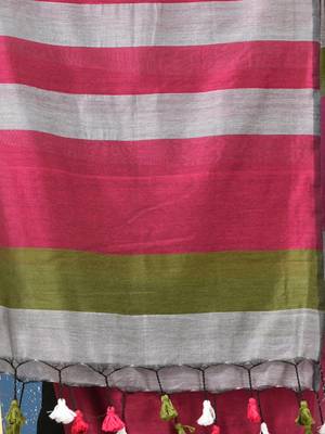 multicolor stripes cotton blend soft saree 4