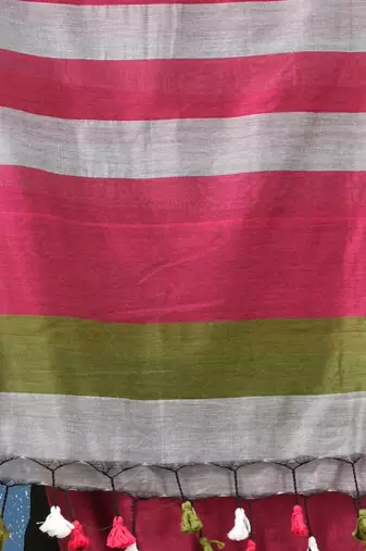 multicolor stripes cotton blend soft saree