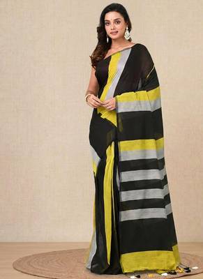 multicolor stripes cotton blend soft saree 1