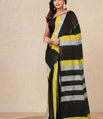 multicolor stripes cotton blend soft saree