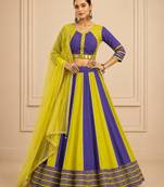 Lavender Cotton Handwork Navratri Lehenga Choli