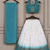 Girls white & sky blue peding silk chaniya choli for wedding