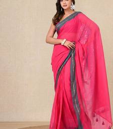 pink solid mulmul soft saree