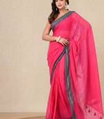 pink solid mulmul soft saree