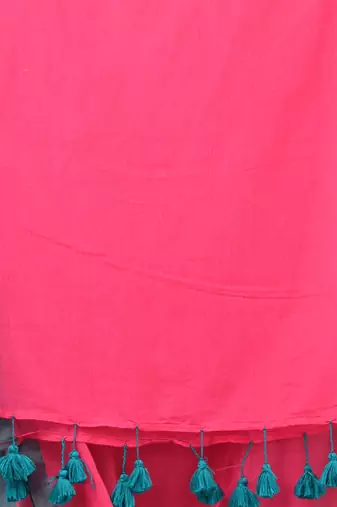 pink solid mulmul soft saree