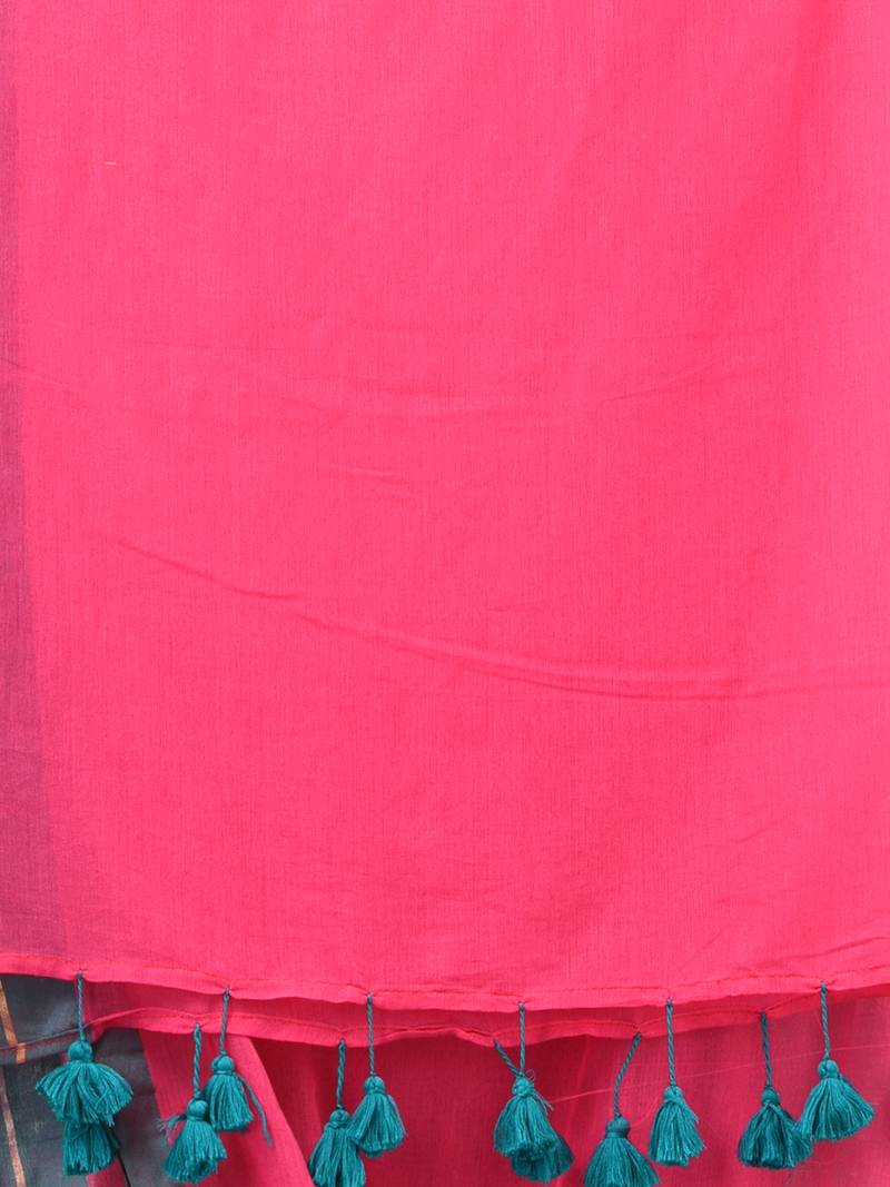 pink solid mulmul soft saree