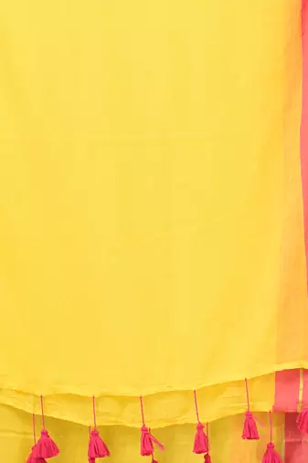 yellow solid mulmul soft saree