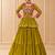 Mustard Cotton Gamthi Work Lehenga Choli with Koti