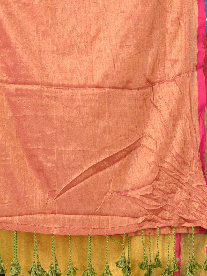 Yellow solid tissue soft saree
