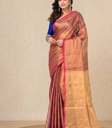 Brown solid tissue soft saree
