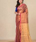 Brown solid tissue soft saree