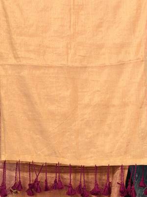 Brown solid tissue soft saree 4