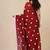 red polka dots cotton blend soft saree