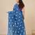 sky blue polka dots cotton blend soft saree