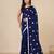 blue polka dots cotton blend soft saree