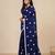 blue polka dots cotton blend soft saree