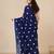 blue polka dots cotton blend soft saree