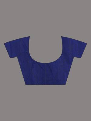blue polka dots cotton blend soft saree 5
