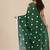 green polka dots cotton blend soft saree