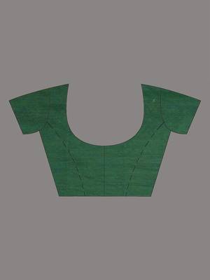 green polka dots cotton blend soft saree 5