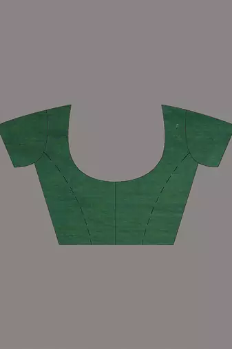 green polka dots cotton blend soft saree
