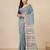sky blue stripes cotton blend handspun soft saree