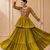Mustard Cotton Gamthi Work Lehenga Choli with Koti