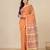 orange stripes cotton blend handspun soft saree