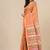 orange stripes cotton blend handspun soft saree