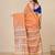 orange stripes cotton blend handspun soft saree