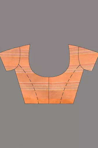 orange stripes cotton blend handspun soft saree