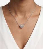 925 Sterling Silver Rhodium Plated Openwork Heart CZ Pendant Necklace Set  for Women