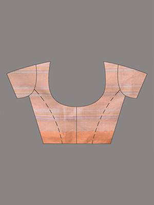 beige stripes cotton blend handspun soft saree 5