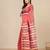 red stripes cotton blend handspun soft saree