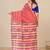 red stripes cotton blend handspun soft saree