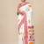 off white printed cotton blend handspun soft saree