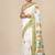 off white printed cotton blend handspun soft saree