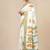 off white printed cotton blend handspun soft saree