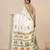 off white printed cotton blend handspun soft saree