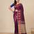 purple ethnic motifs cotton blend handspun soft saree