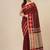 red ethnic motifs cotton blend handspun soft saree