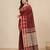 red ethnic motifs cotton blend handspun soft saree