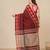 red ethnic motifs cotton blend handspun soft saree